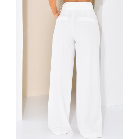 Pantalon de tailleur taille haute et droit