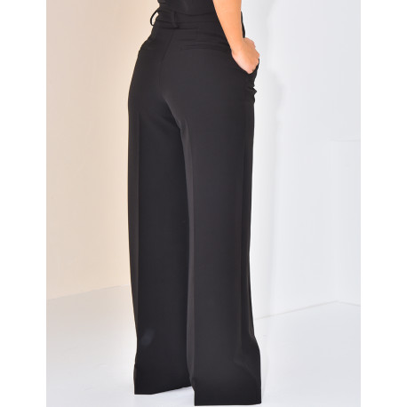 Pantalon de tailleur taille haute et droit