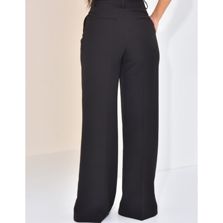 Pantalon de tailleur taille haute et droit