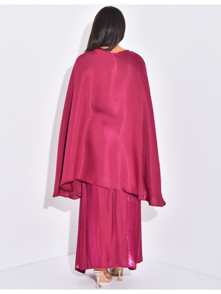 Long skirt and ruffled top to tie in the back outfit