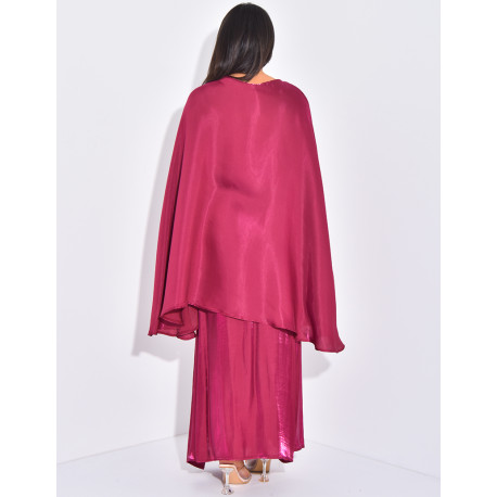 Long skirt and ruffled top to tie in the back outfit