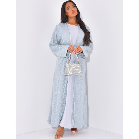 Set aus Kleid und Kimono, durchbrochen mit Strasssteinen.