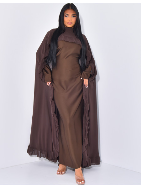 Ensemble robe cintrée et voile à volant