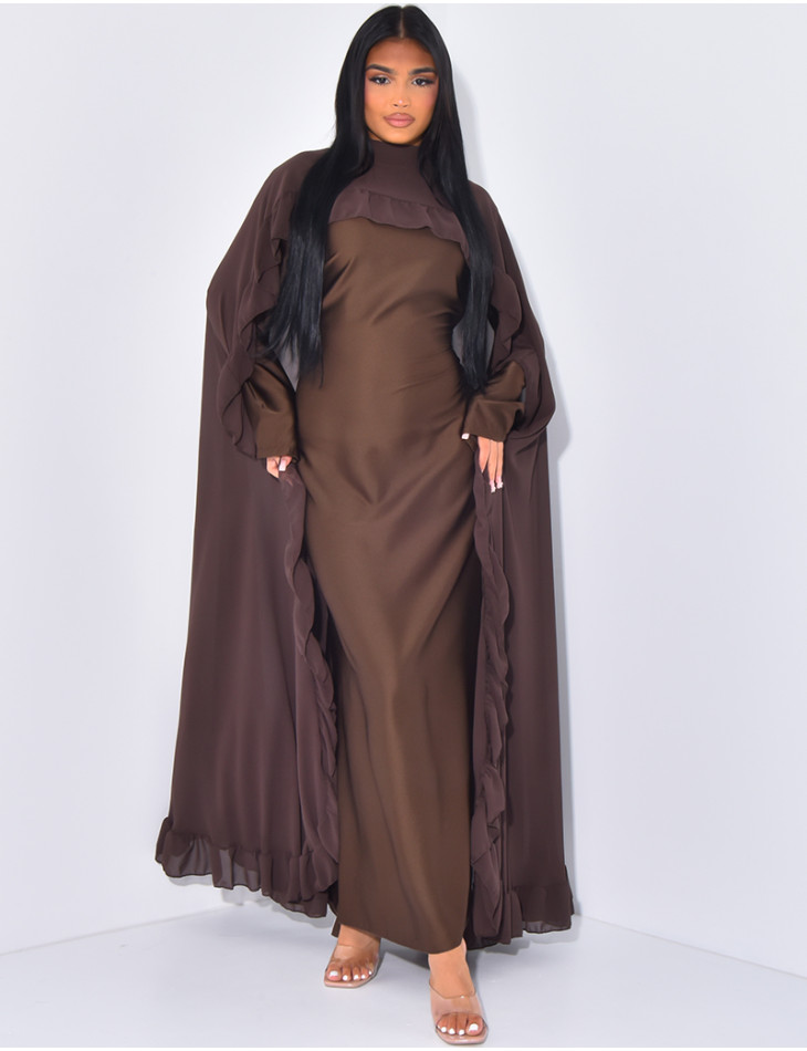 Ensemble robe cintrée et voile à volant