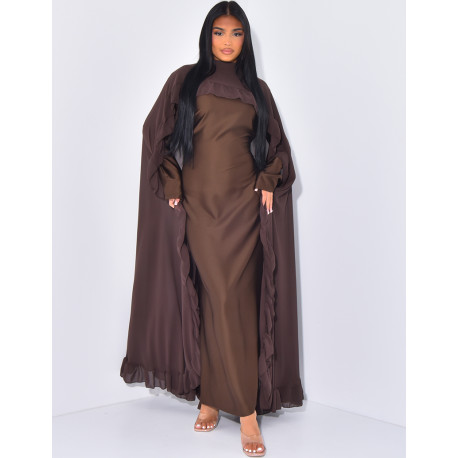 Ensemble robe cintrée et voile à volant