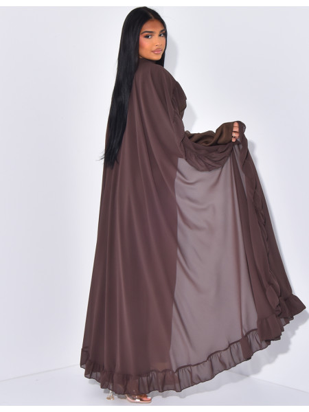 Ensemble robe cintrée et voile à volant
