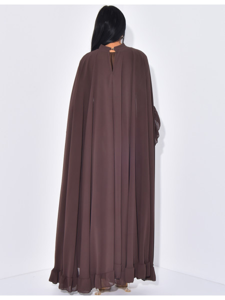 Ensemble robe cintrée et voile à volant