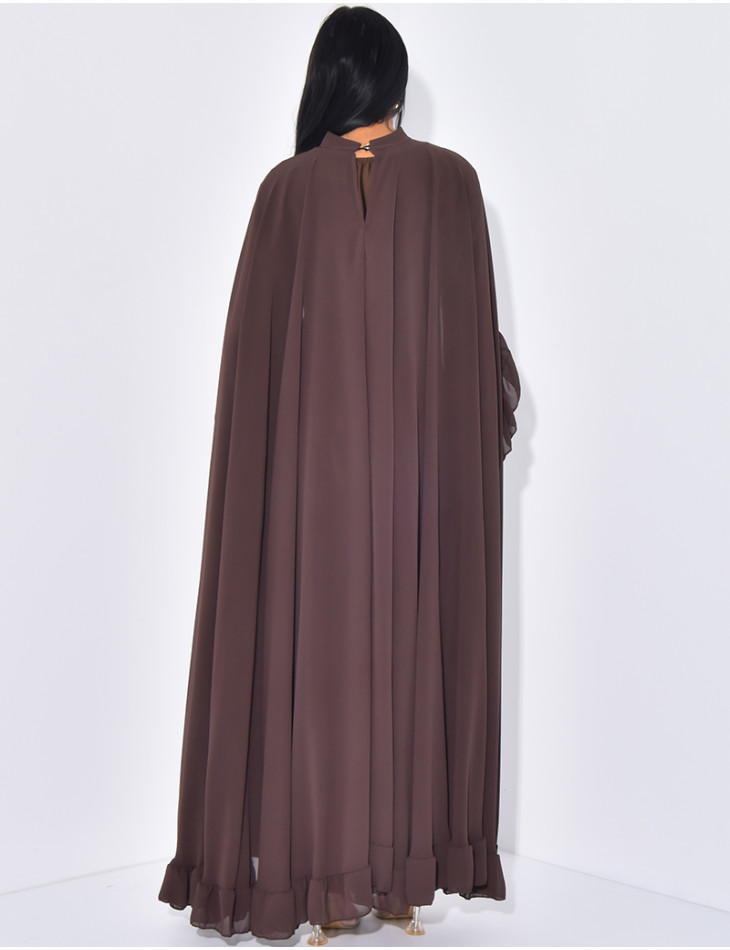 Ensemble robe cintrée et voile à volant