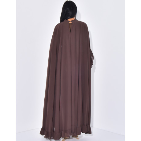 Ensemble robe cintrée et voile à volant