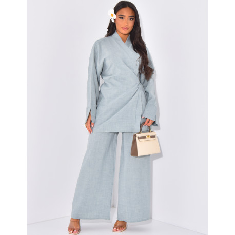 Kimono-Set zum Binden und Hose