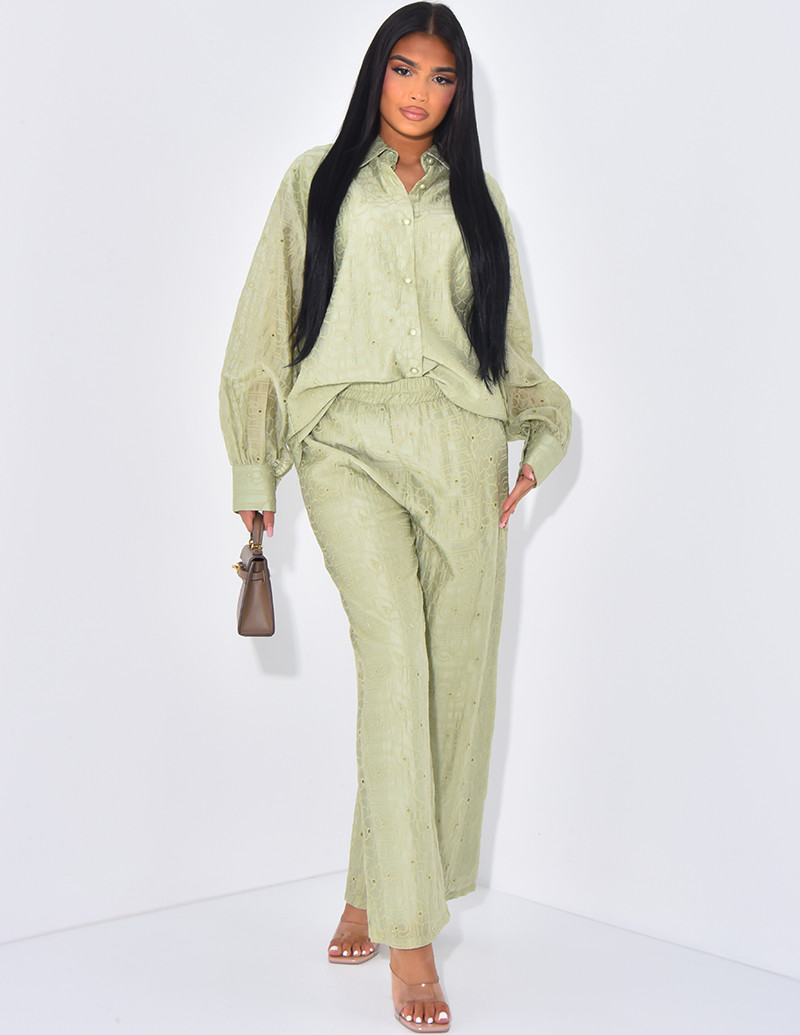 Trousers and embroidered...