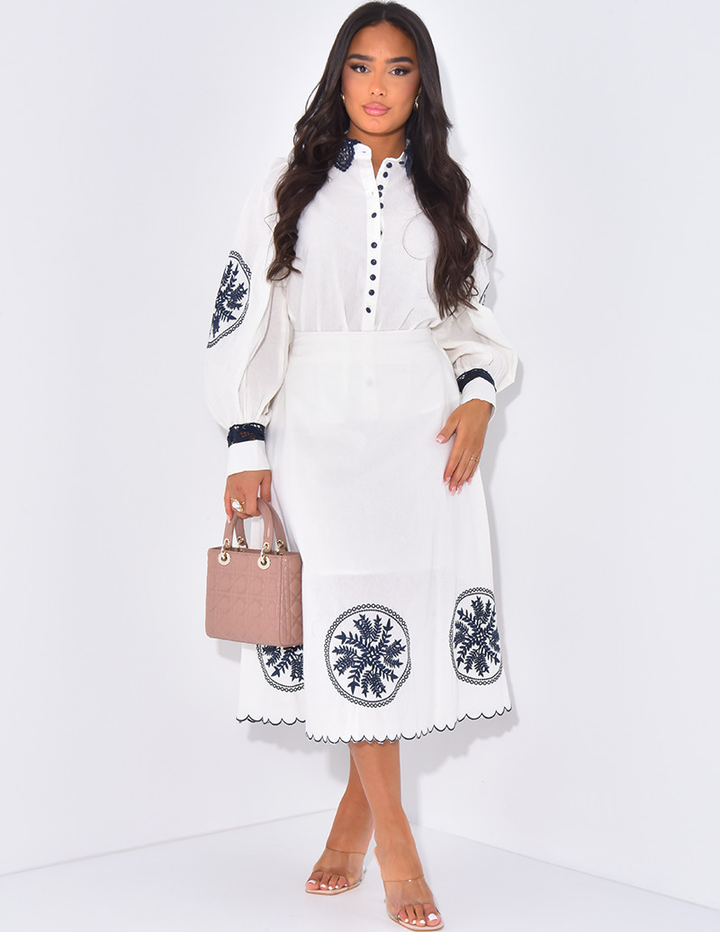 Cotton skirt and shirt set...