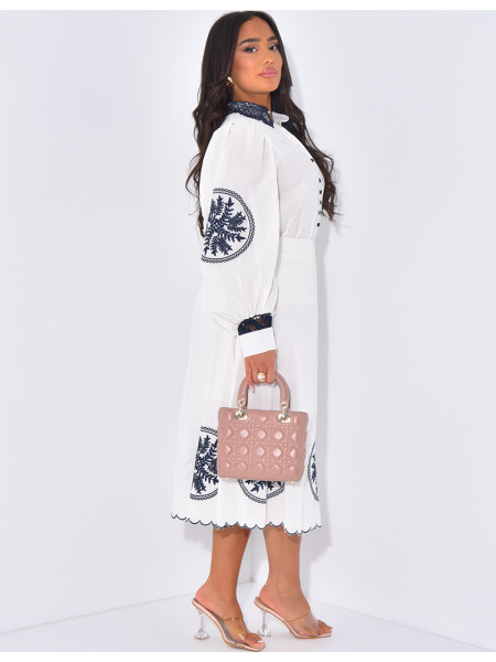 Rock und Hemd aus Baumwolle mit Stickereien