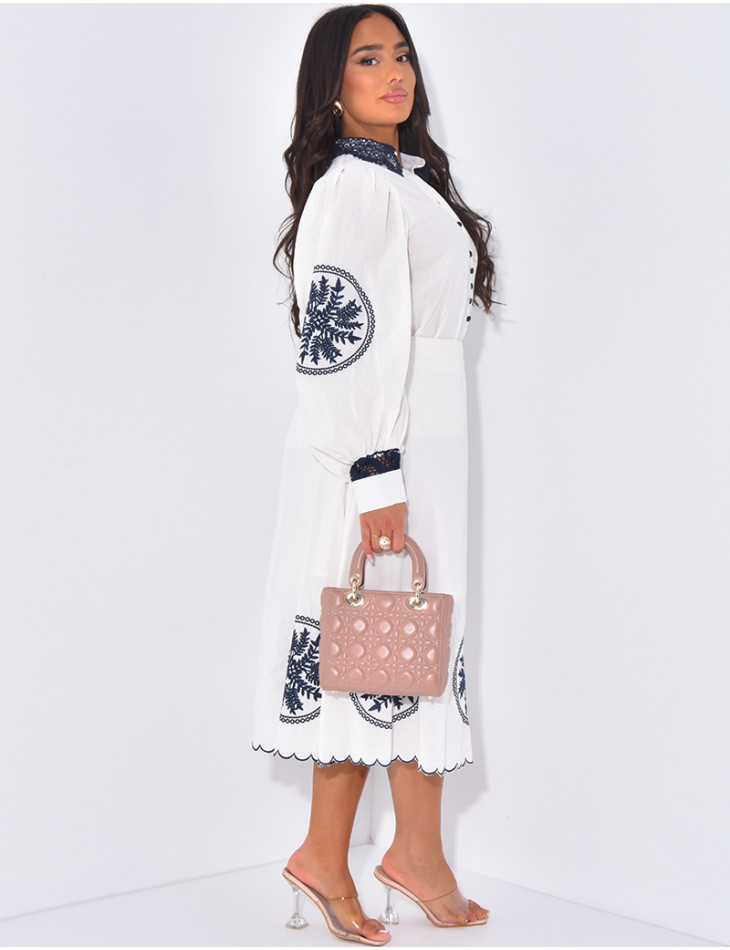 Rock und Hemd aus Baumwolle mit Stickereien