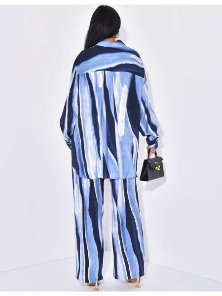 Set aus Hose und gemustertem Hemd