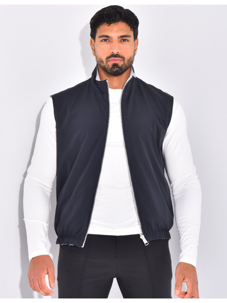 Reversible sleeveless jacket