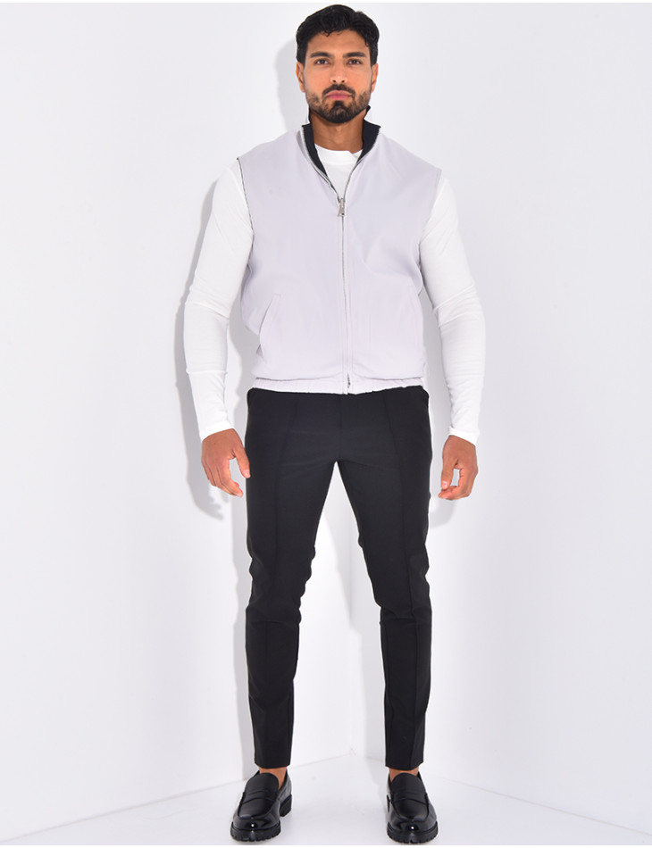 Reversible sleeveless jacket