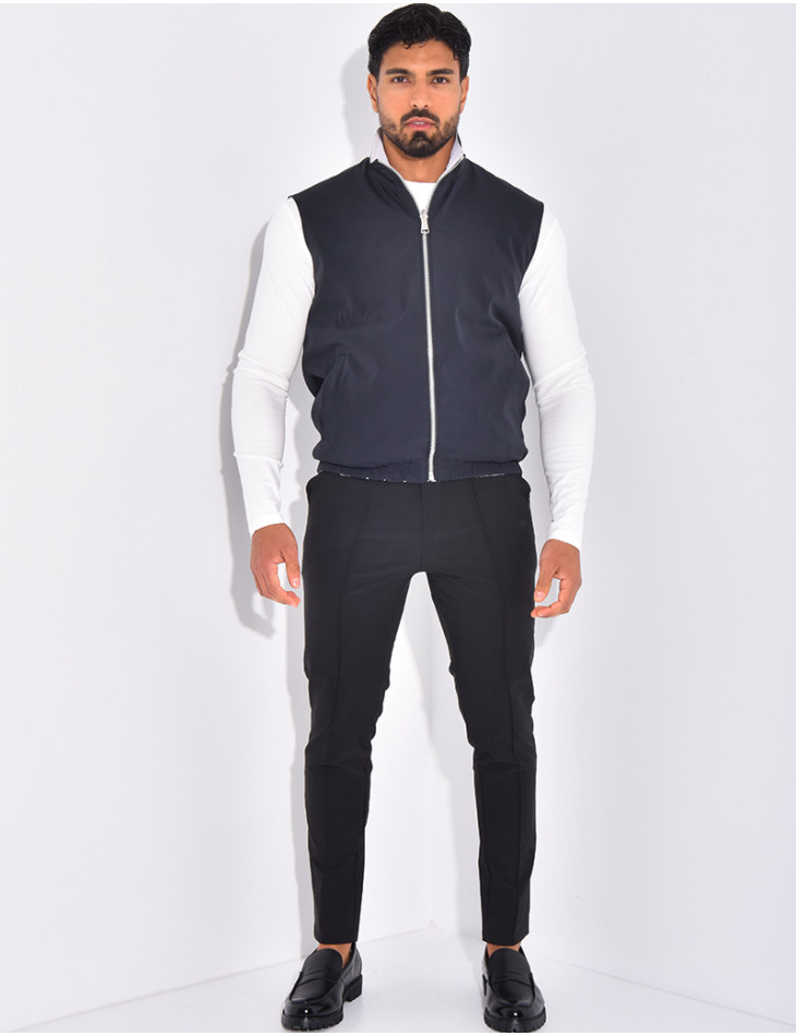 Reversible sleeveless jacket