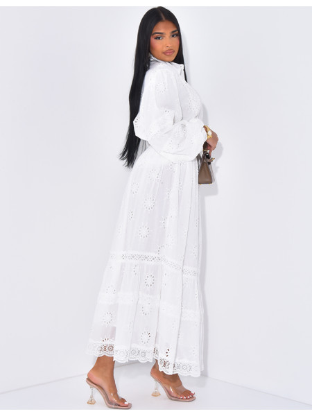 Skirt and shirt set with embroidered motifs