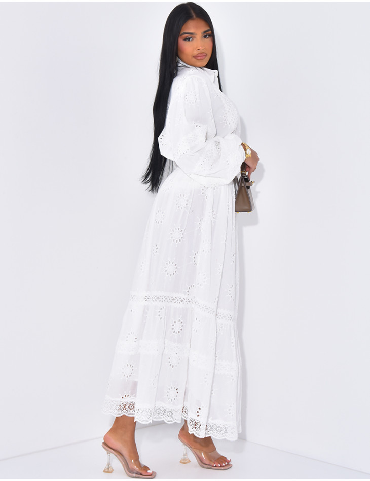 Skirt and shirt set with embroidered motifs