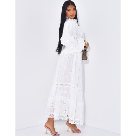 Skirt and shirt set with embroidered motifs