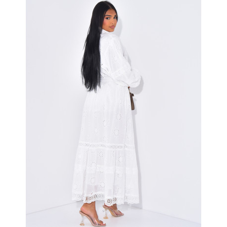 Skirt and shirt set with embroidered motifs