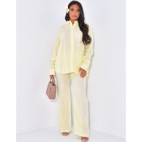 Leinenhose und Hemd-Set