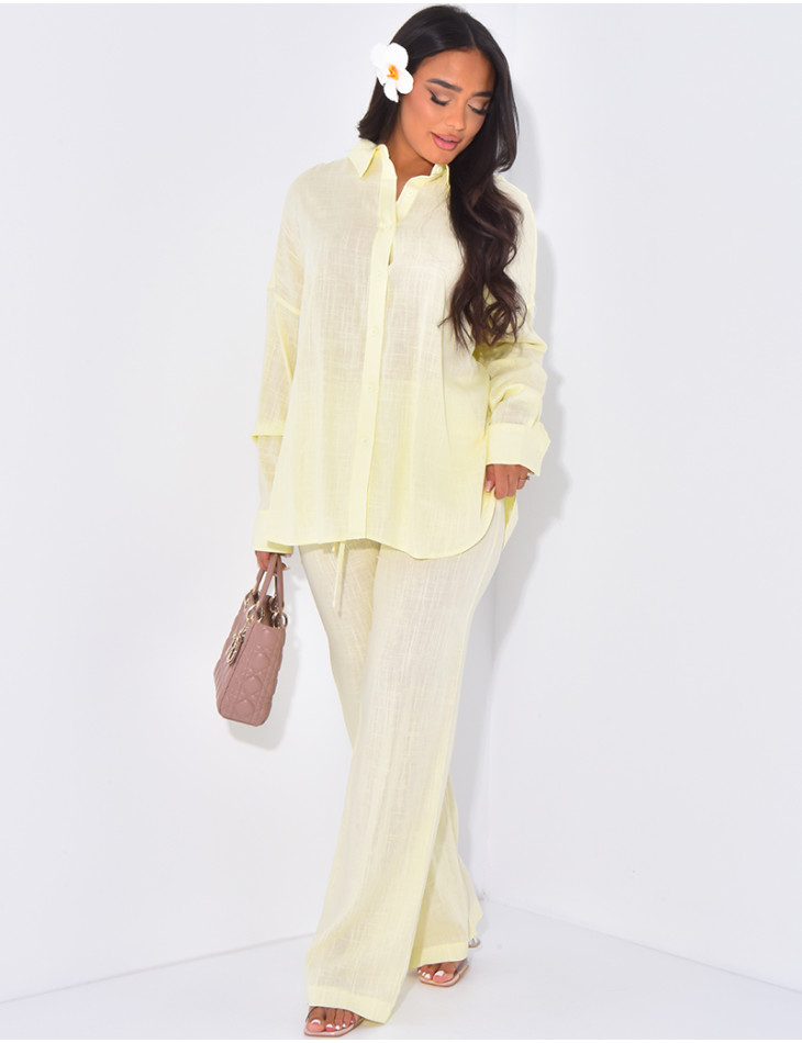 Leinenhose und Hemd-Set