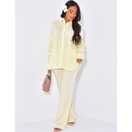 Leinenhose und Hemd-Set