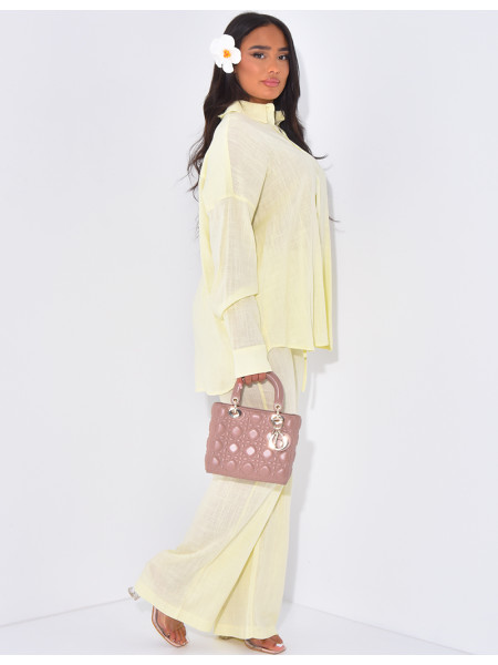 Leinenhose und Hemd-Set