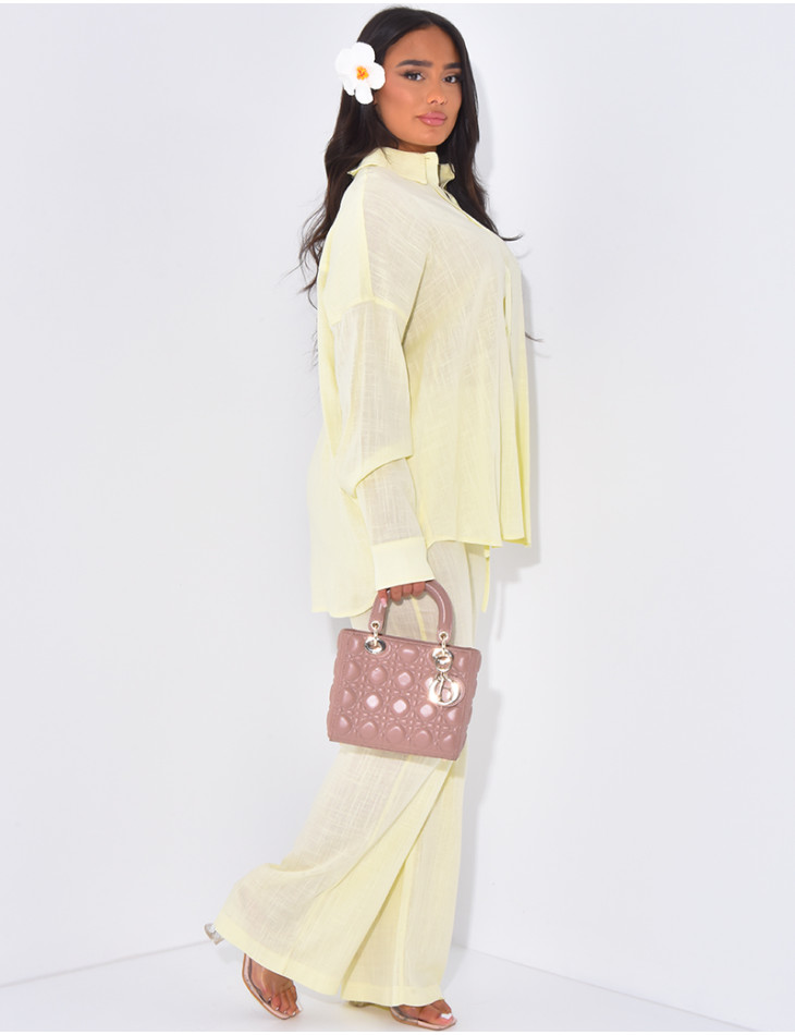 Leinenhose und Hemd-Set