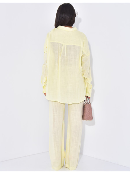 Leinenhose und Hemd-Set