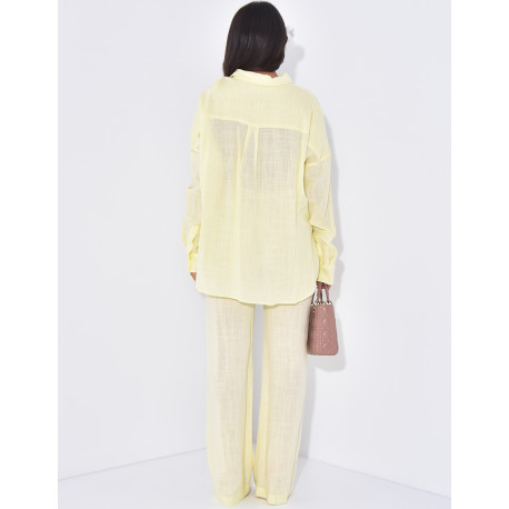 Leinenhose und Hemd-Set