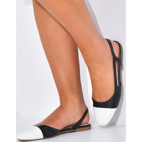 Two-tone flat sandals