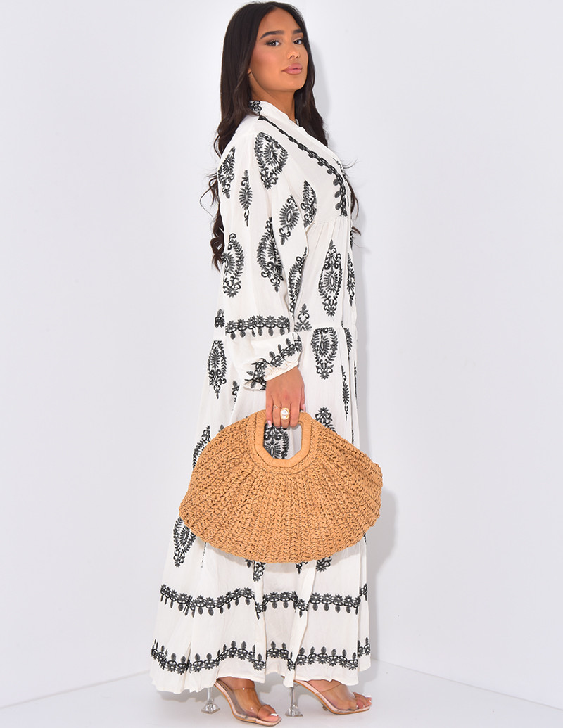 Langes Kleid aus Baumwolle...