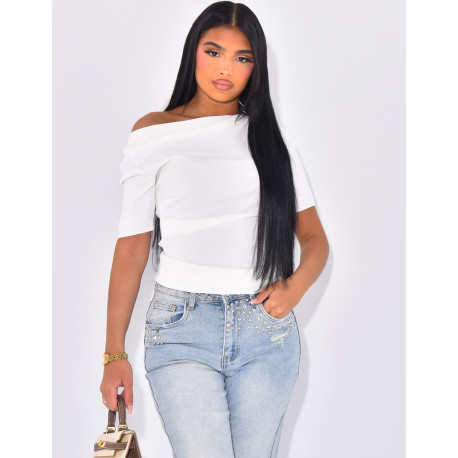 Short sleeve pleated top