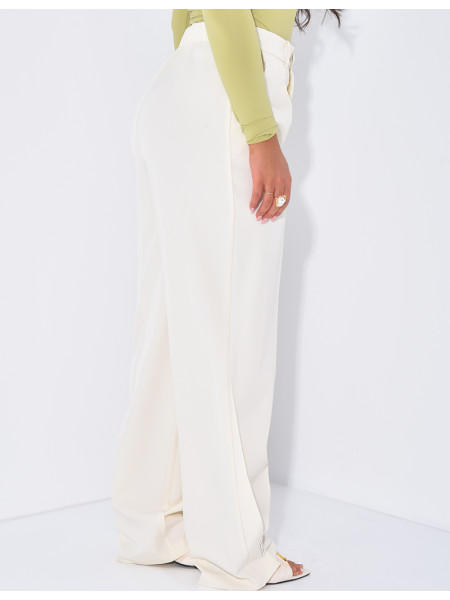 Buttoned ankle-length suit trousers