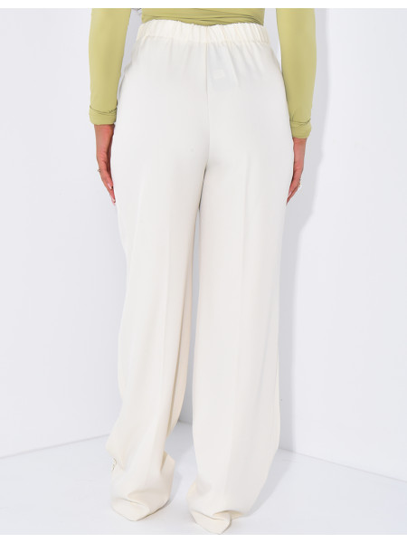 Buttoned ankle-length suit trousers