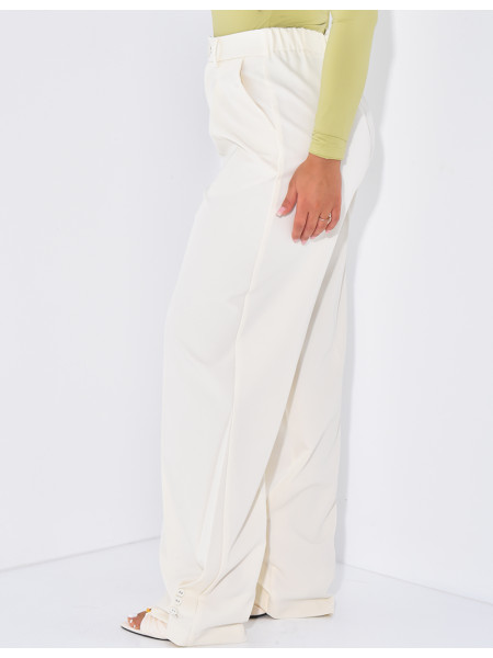 Buttoned ankle-length suit trousers