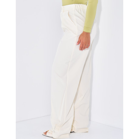 Buttoned ankle-length suit trousers