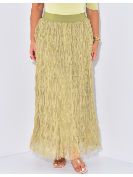 High waisted long tulle skirt