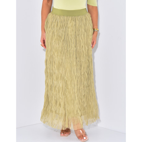 High waisted long tulle skirt