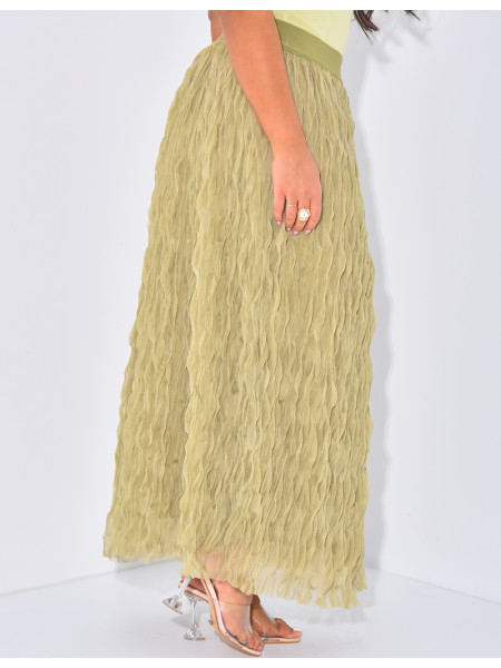 High waisted long tulle skirt