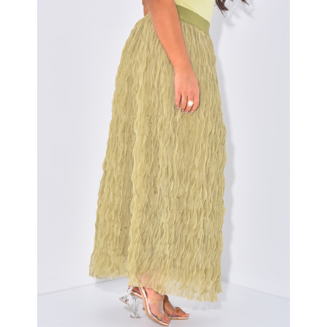 High waisted long tulle skirt