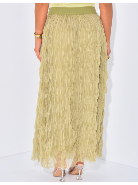 High waisted long tulle skirt