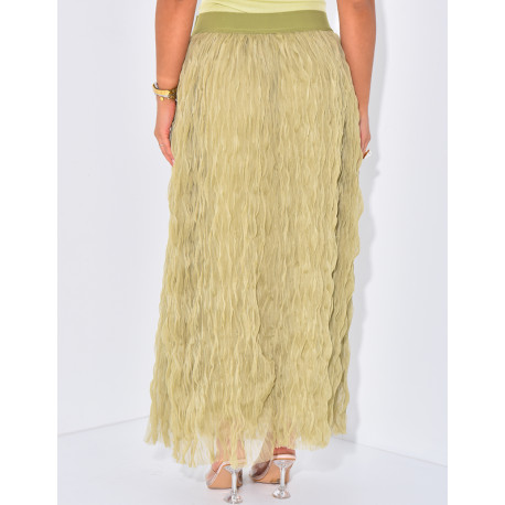 High waisted long tulle skirt