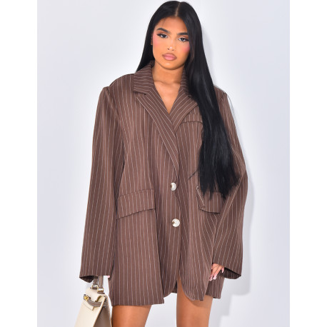Blazer à fines rayures