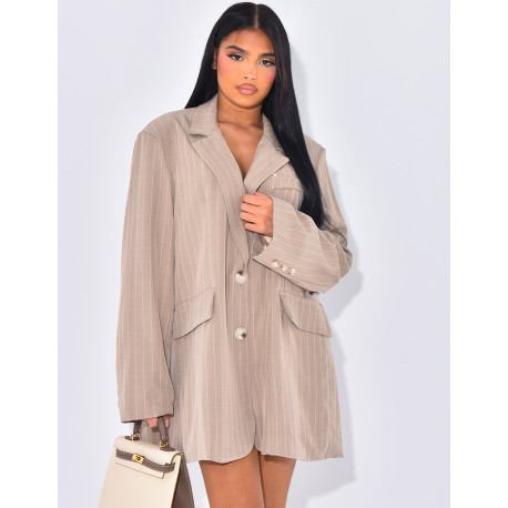 Blazer à fines rayures