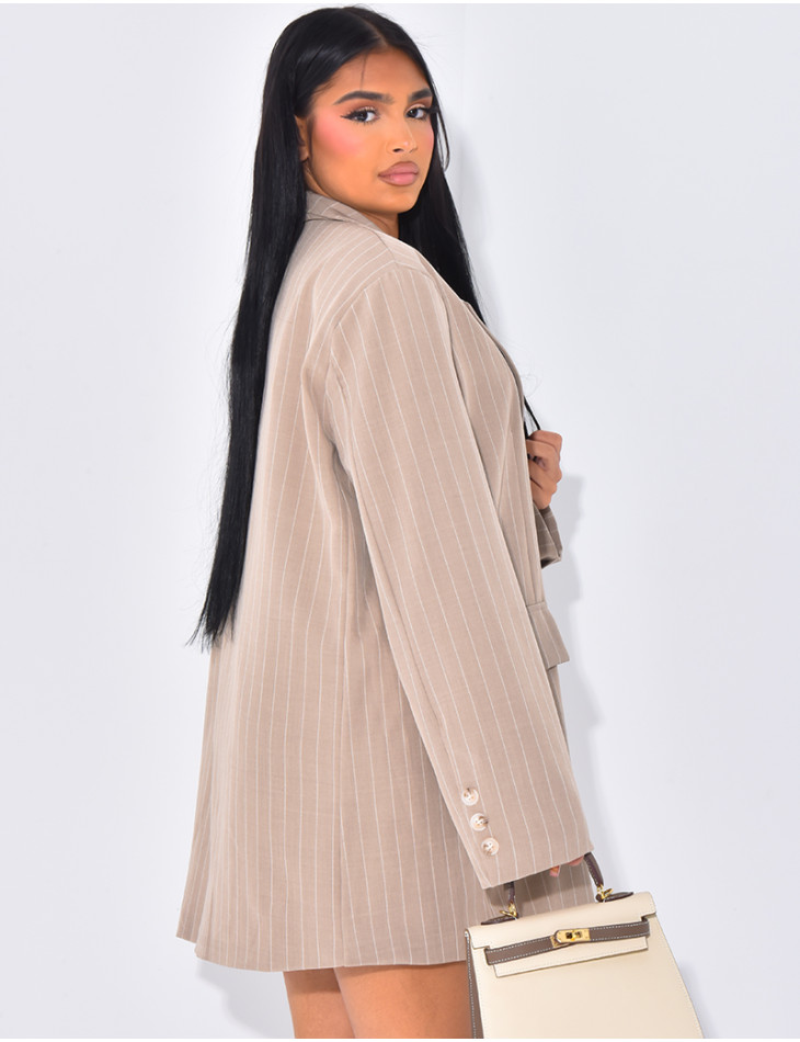 Blazer à fines rayures