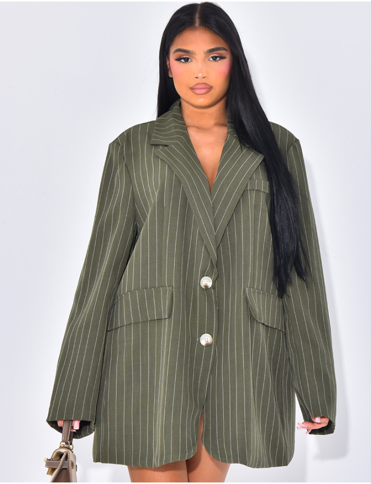 Blazer à fines rayures